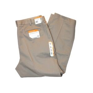 Savane Performance Chino Khaki Brown Tan Pants Soft Touch Wrinkle Free 44x32 NEW